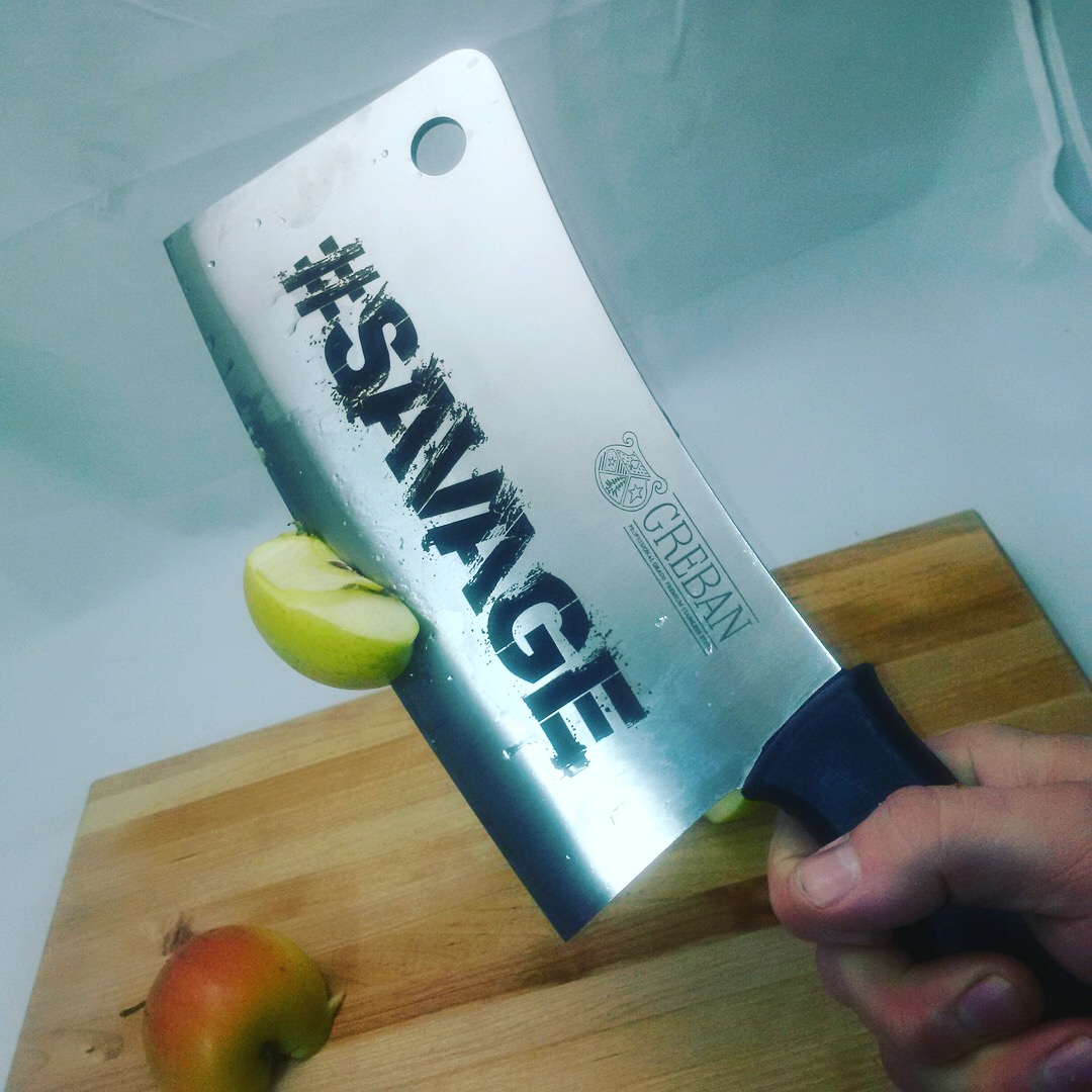 engraved chef butcher knife